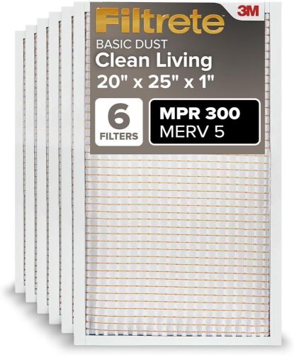 Filtrete 20x25x1 Air Filter MERV 5, 6-Pack