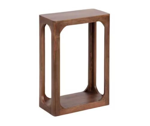 Kate and Laurel Dahl 16 in. Walnut Brown Rectangle Solid Wood End Table