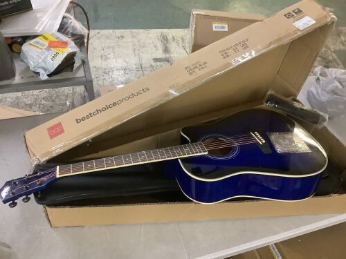 Full Size Beginner Acoustic Guitar Set with Case, Strap, Capo - 41in
