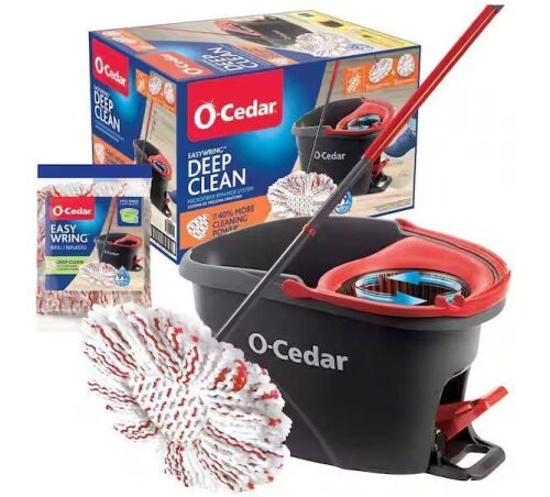 O-Cedar EasyWring Deep Clean Microfiber Spin Mop w/ Bucket System