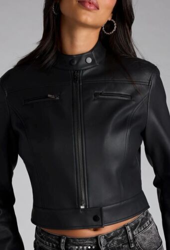 Windsor Along For The Ride Faux Leather Biker Jacket, M