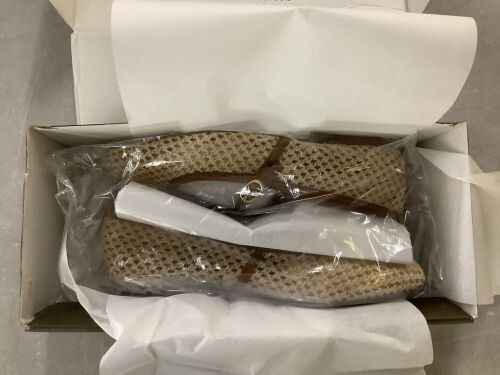 LINEA Paolo Monet-L Raffia & Leather Flats, Size 9.5