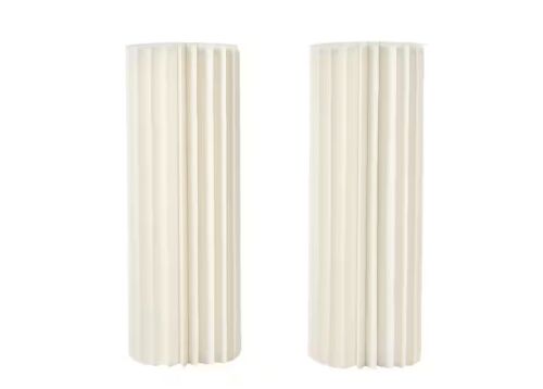 31.5 in. Tall Indoor/Outdoor White Foldable Cardboard PVC Plastic Cylinder Flower Stand (2-Pieces)