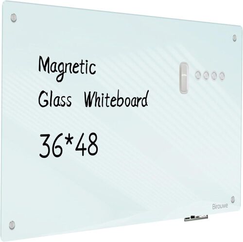 Magnetic Glass Whiteboard, 36" x 48"