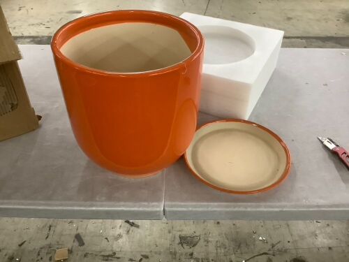 Orange Ceramic Planter Pot