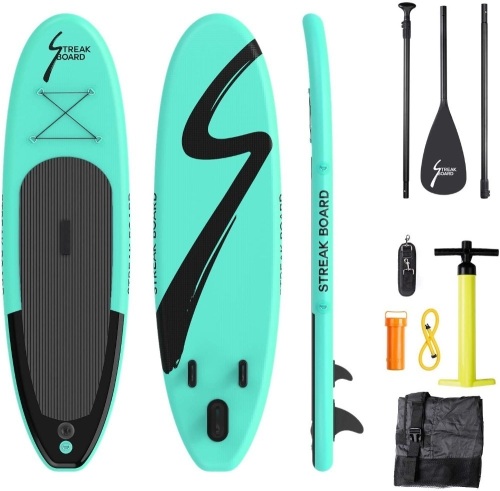 streakboard Inflatable Stand Up Paddle Board, No Slip Deck, 6 Inches Thick with Accessories & Backpack, Leash, Paddle and Hand Pump. Appears New - Lot 20