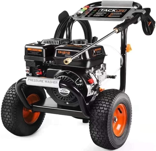 TACKLIFE 3300 PSI Gas Pressure Washer. 6.5HP Power Engine 212cc, 30ft Pressure Hose, 5 Adjustable Nozzles, 1.2gal Large soap Tank. Appears New - Lot 23