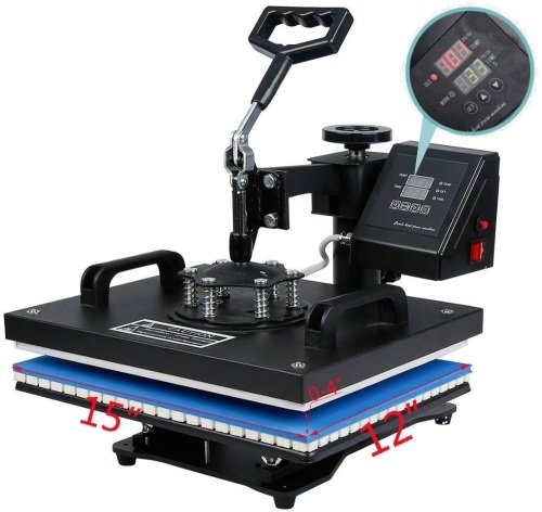 VEVOR 5-in-1 Heat Press Machine, Swing Away Digital Sublimation for T-shirt, Mug, Plate, Hat. Appears New - Lot 27