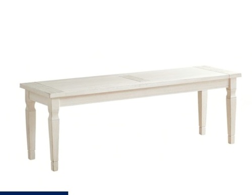 Pier1 Bradding Dining Bench in Rain White. New - Lot 86