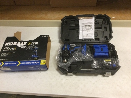 Kobalt XTR 1/2-in 24-Volt Max Variable Speed Brushless Cordless Hammer Drill (1-Battery Included). NEW. Missing Handle - Lot 88