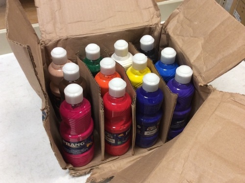 Prang Ready-to-Use Tempera Paint, 12 Assorted Colors, 16 oz, 12/Pack. Appears New - Lot 216