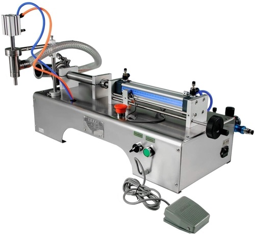 VEVOR Horizontal Pneumatic Liquid Filling Machine/Bottle Filling Machine, Single Head, Semi-automatic, 0.4-0.6MP Air Pressure. Can Be Used for Oil/Water/Other Liquids. Appears New. Unknown Condition.  - Lot 237
