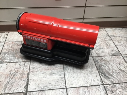 CRAFTSMAN 80,000 BTU Forced Air Kerosene Diesel Construction Heater. E-Commerce. Tested/Works (Missing Screws Needed to Attach Handle.).  - Lot 245