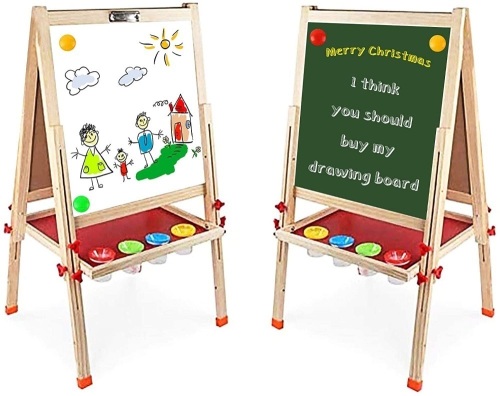 Arkmiido Kids Easel Double-Sided Whiteboard & Chalkboard Standing Easel. Appears New  - Lot 251