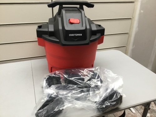 CRAFTSMAN 9-Gallon 4.5-HP Portable Wet/Dry Shop Vacuum. Tested/Works. Hose Attachments Included but Hose & Wheels are Missing. - Lot 309