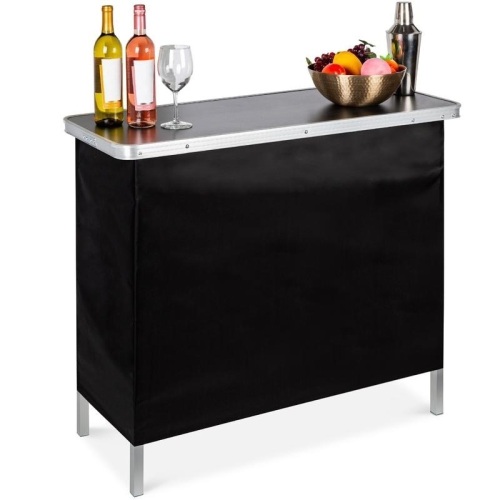 Portable Pop-Up Bar Table w/ Carrying Case, Removable Skirt. Appears New - Lot 327