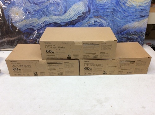 Lot of (3) Boxes of 60W LED Light Bulbs, Daylight White - Lot 456