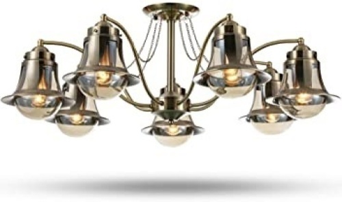 SOLFART 7 Shade Chandelier w/ Pemdant Chain Cord/Light. Appears New.  - Lot 520