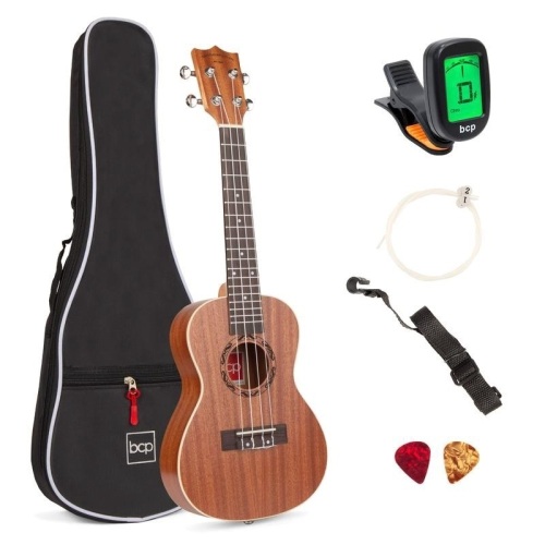23in Acoustic Concert Sapele Ukulele Starter Kit w/ Gig Bag, Strap, Tuner. Appears New - Lot 527