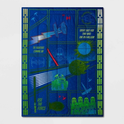 Star Wars Reversible Glow-in-the-Dark Twin Comforter, Blue  - Lot 529