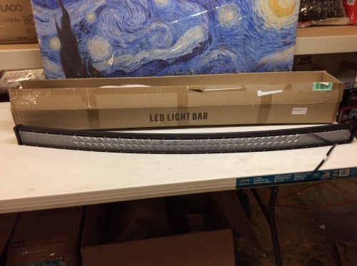 AUTOSAVER88 50" Curved LED Triple Row Light Bar for Off Road Driving, Compatible w/ Most On & Off Road Vehicles/ATV's. E-Commerce. Appears Used. Unknown Condition.  - Lot 615