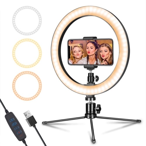 10" LED Ring Light w/ Tripod Stand & Cell Phone Holder. Tested/Works. Appears New. E-Commerce - Lot 616