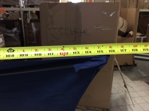 6 x 9.5 ft Rectangular Patio/Outdoor Umbrella w/ Push Button Tilt and Crank, Navy Blue - Lot 645