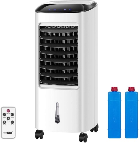  VIVOHOME Portable Evaporative Air Cooler, 110V 65W Fan Humidifier w/ LED Display & Remote Control Ice Box for Indoor Use. Powers On/Not Tested Further. Appears New. - Lot 661