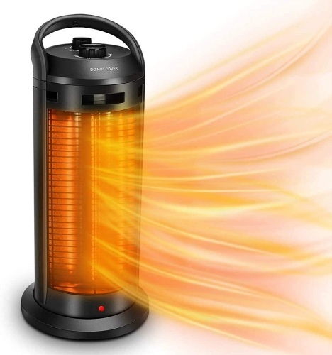 2-In-1 Space Radiant Heater - 120° Oscillation Infrared Heater for Indoor (Home/Garage), 1500W Electric Heater w/ 4 Heating Modes. Tested/Works. Minor Cosmetic Damage.  - Lot 662