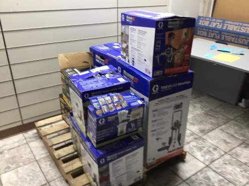 Pallet of Indoor/Outdoor Paint Spraying Equipment. E-Commerce. Unknown Condition. See Pics.  - Lot 694