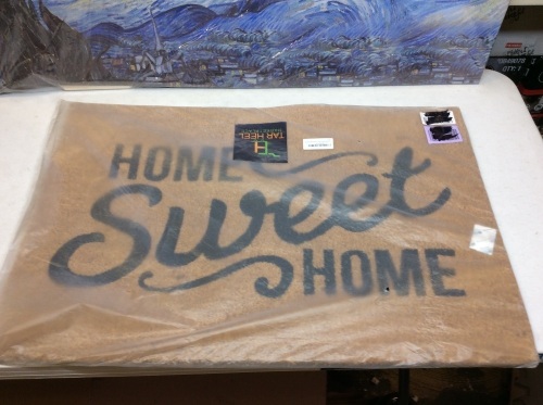 Tar Heel Indoor/Outdoor "Home Sweet Home" 24 x 36"  Welcome Mat. Appears New  - Lot 862