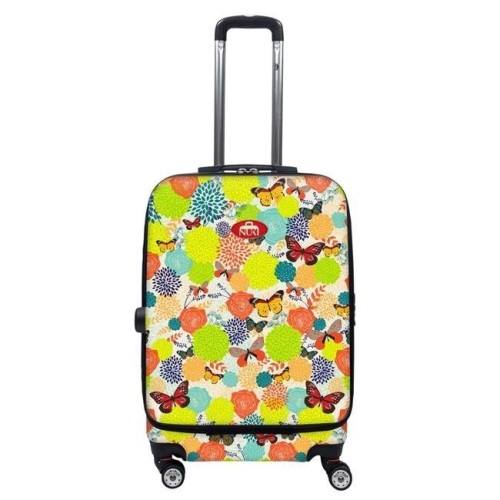 Nuki Front Accessible Luggage Lightweight Spinner, Butterfly Bloom - 20 in. Appears New - Lot 886