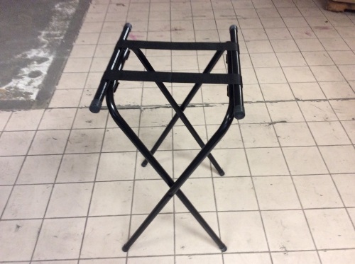 TableCraft Folding Black Metal Double Bar Tray Stand, 31" Tall. Apppears New - Lot 890