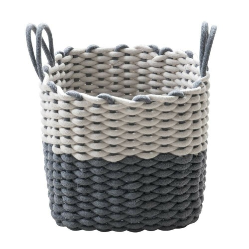 (2) Rope Cotton Woven Storage Baskets, 11.8'' x 11.8''x 11 by A&P Collection, Navy & White. Appears New  - Lot 897