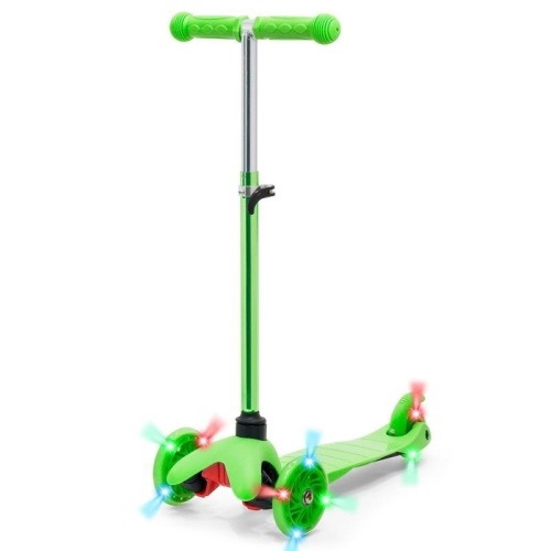 Kids Mini Kick Scooter Toy w/ Colorful Light-Up Wheels, Adjustable T-Bar. Appears New - Lot 910