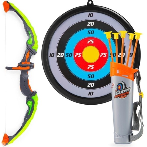 Kids 24in Light-Up Archery Toy Play Set w/ Bow, 3 Arrows, Quiver, Target. Appears New  - Lot 933