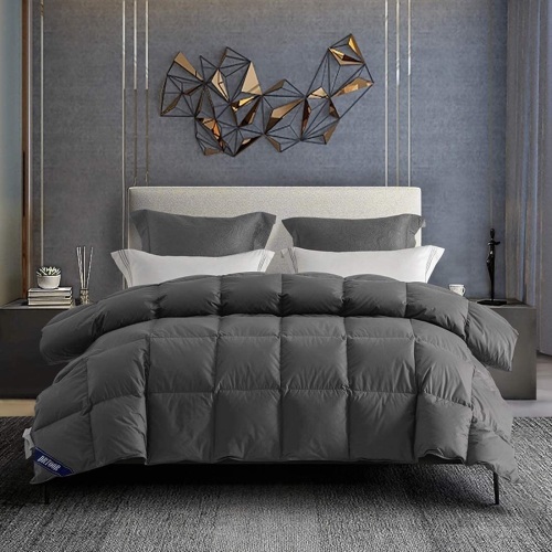 drtoor Luxurious Queen Duvet Insert/Down Comforter, All Seasons,100% Hypoallergenic Cotton Cover, High Fill Power, Color: Grey. Appears New. - Lot 935