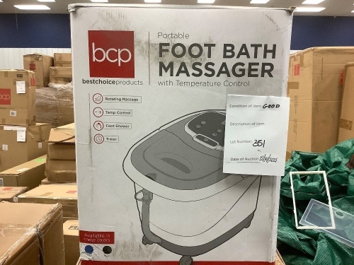 Portable Foot Bath Massager w/ Temperature Control - Lot 351