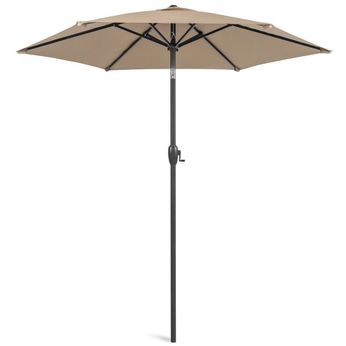 7.5ft Outdoor Market Patio Umbrella w/ Push Button Tilt, Crank Lift - Lot 363