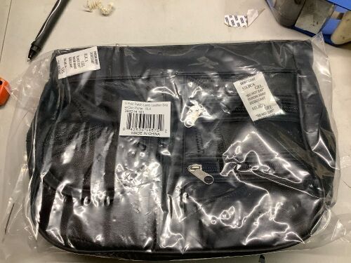 9 Pocket Patch Lamb Leather Bag w/ Coin Purse, Black (24 Count)