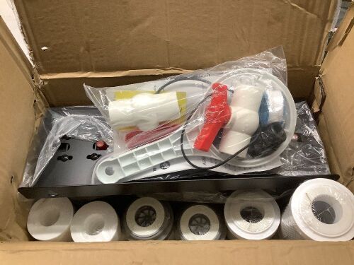 3-Stage Whole House Water Filter System with 5 Micron 20x4.5 Reducing Sediment and KDF Heavy Metals Water Filter Purification Cartrige, Pressure Gauges, Wrench, Bracket - Lot 9214