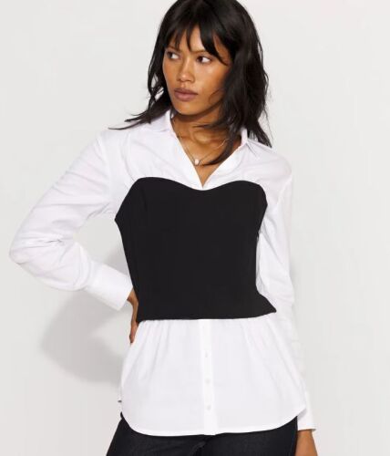 WHBM Ponte Bustier + Poplin Shirt - Lot 9240