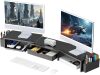 gianotter Dual Monitor Stand Riser, Desk Organizer With Drawer and 2 Pen Holders, Computer Monitor Stand, Shelf for Top of Desk, Black - Thumbnail 1