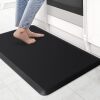 KitchenClouds Kitchen Mat Cushioned Anti Fatigue Rug 17.3"x28" Water Resistant, Non Slip, Standing and Comfort Desk/Floor Mats for House Sink Office (Black) - Thumbnail 1