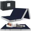 4in Portable Mattress Topper, Tri-Fold Mattress Pad - Midnight Blue - Thumbnail 1