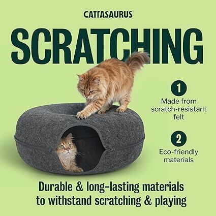 Cattasaurus Peekaboo Cat Cave for Multiple & Large Cats