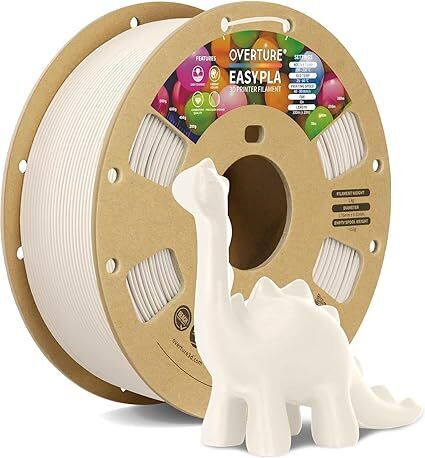 3D Printer Filament, 1kg PLA Cardboard Spool white