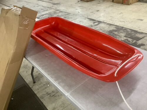 48in Kids Toboggan Snow Sled Board w/ Pull Rope, Curved Edges