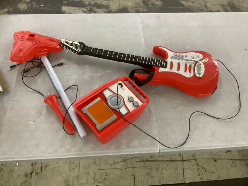 Kids Electric Guitar Toy Play Set w/ 6 Songs, Microphone, Amp