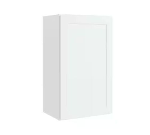 Hampton Bay Courtland 18 in. W x 12 in. D x 30 in. H Assembled Shaker Wall Kitchen Cabinet in Polar White